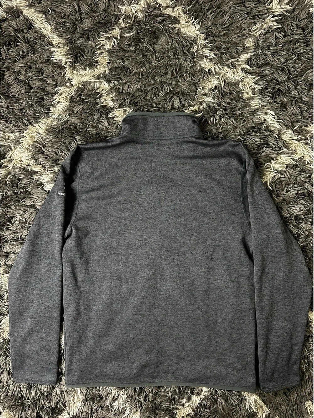 The North Face 1/4 Zip Fleece Pullover Jacket Grey Mens L KB Transportation
